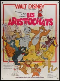 1c463 ARISTOCATS French 1p R1970s Walt Disney feline jazz musical cartoon, great musical image!