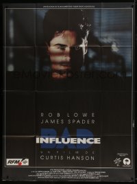 1c471 BAD INFLUENCE French 1p 1990 great c/u of Rob Lowe in shadows, directed by Curtis Hanson!