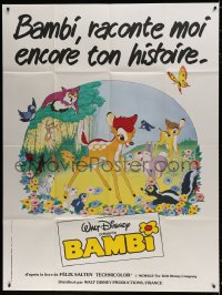 1c473 BAMBI French 1p R1980s Walt Disney cartoon deer classic, great art with Thumper & Flower!