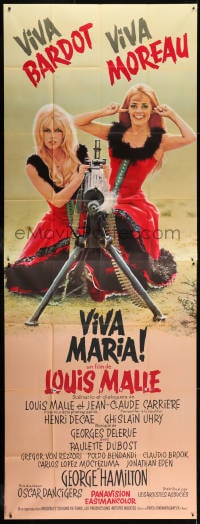 1c018 VIVA MARIA French 46x123 1965 Louis Malle, sexiest Brigitte Bardot & Jeanne Moreau!