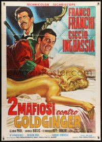 1c180 2 MAFIOSI AGAINST GOLDGINGER Italian 1p 1965 Franco & Ciccio parody of James Bond Goldfinger!