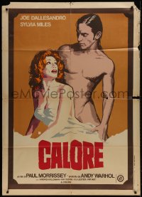 1c186 ANDY WARHOL'S HEAT Italian 1p 1974 Andy Warhol, naked Joe Dallesandro & clothed Sylvia Miles!