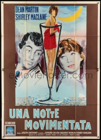 1c054 ALL IN A NIGHT'S WORK Italian 2p 1961 Brini art of Dean Martin & Shirley MacLaine, rare!