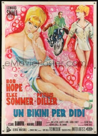 1c063 BOY DID I GET A WRONG NUMBER Italian 2p 1966 Avelli art of sexy Elke Sommer & Bob Hope!