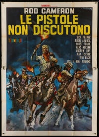 1c069 BULLETS DON'T ARGUE Italian 2p 1964 art of Rod Cameron & cowboys by Rodolfo Gasparri!