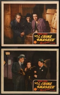 1d833 CRIME SMASHER 2 LCs 1943 Frank Graham as detective Cosmo Jones, Edgar Kennedy, Gale Storm!