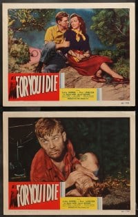 1d858 FOR YOU I DIE 2 LCs 1948 w/ romantic close up of sexy Cathy Downs & Paul Langton, noir!