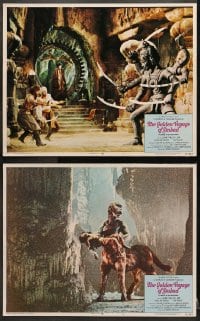 1d864 GOLDEN VOYAGE OF SINBAD 2 LCs 1973 Ray Harryhausen, cool fantasy special effects images!