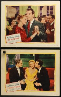 1d877 INNOCENT AFFAIR 2 LCs 1948 Fred MacMurray, sexy Madeleine Carroll, Don't Trust Your Husband!
