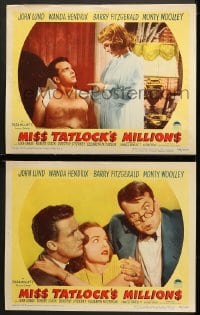 1d903 MISS TATLOCK'S MILLIONS 2 LCs 1948 John Lund, Wanda Hendrix, Barry Fitzgerald, cast portraits!