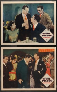 1d954 STOOL PIGEON 2 LCs 1928 sexy Olive Borden, Charles Delaney, silent crime mafia thriller!