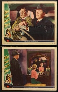 1d963 TAKE ONE FALSE STEP 2 LCs 1949 great images of William Powell & Shelley Winters!