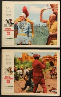 1d968 TARAS BULBA 2 LCs 1962 angry Yul Brynner with Tony Curtis, both in different fights!