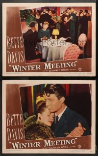 1d991 WINTER MEETING 2 LCs 1948 great images of gorgeous Bette Davis & Jim Davis!