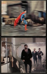 1d796 SUPERMAN II 3 color 11x14 stills 1981 Christopher Reeve on the run, Stamp and bad guys!