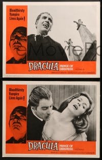 1d107 DRACULA PRINCE OF DARKNESS 8 LCs 1966 Hammer, great images of vampire Christopher Lee!
