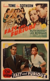 1d114 FAST & FURIOUS 8 LCs 1939 Franchot Tone, Ruth Hussey & pretty Ann Sothern, rare complete set!