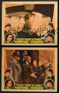 1d743 FIGHTING COWARD 3 LCs 1936 Ray Walker, Joan Woodbury, cool crime images!