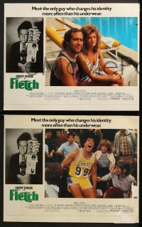 1d118 FLETCH 8 LCs 1985 Michael Ritchie, wacky detective Chevy Chase, Dana Wheeler-Nicholson!