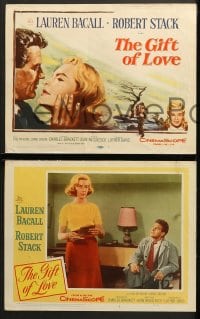 1d130 GIFT OF LOVE 8 LCs 1958 cool images of pretty Lauren Bacall & Robert Stack!