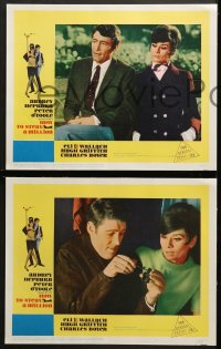 1d153 HOW TO STEAL A MILLION 8 LCs 1966 border art of Audrey Hepburn & Peter O'Toole by McGinnis!