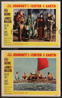 1d760 JOURNEY TO THE CENTER OF THE EARTH 3 LCs 1959 w/James Mason, Pat Boone & cast on homemade raft!