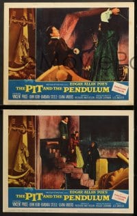 1d774 PIT & THE PENDULUM 3 LCs 1961 Vincent Price, Steele, Edgar Allan Poe's greatest terror tale!