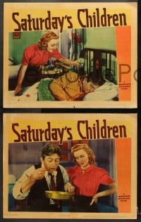 1d782 SATURDAY'S CHILDREN 3 LCs 1940 John Garfield & Anne Shirley are married, poor & proud of it!