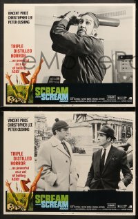 1d260 SCREAM & SCREAM AGAIN 8 LCs 1970 Vincent Price, Christopher Lee, Peter Cushing, horror!