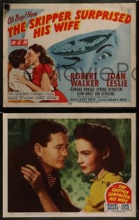 1d272 SKIPPER SURPRISED HIS WIFE 8 LCs 1950 Robert Walker & pretty Joan Leslie, cool winking tc art!