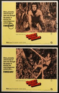 1d516 TARZAN'S DEADLY SILENCE 6 LCs 1970 Jock Mahoney hunts Ron Ely, the most dangerous animal alive