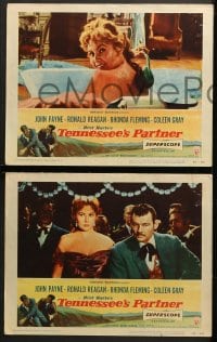 1d610 TENNESSEE'S PARTNER 5 LCs 1955 Ronald Reagan, John Payne & sexy Rhonda Fleming, poker!