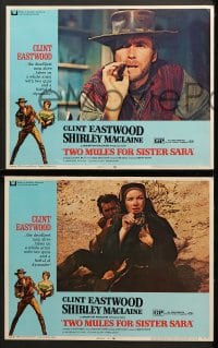 1d327 TWO MULES FOR SISTER SARA 8 LCs 1970 Clint Eastwood aims gun over Shirley MacLaine's shoulder!