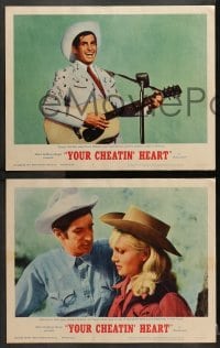 1d353 YOUR CHEATIN' HEART 8 LCs 1964 great image of George Hamilton as Hank Williams with guitar!
