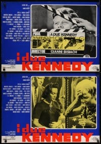 1f959 2 KENNEDYS group of 4 Italian 19x27 pbustas 1969 different images of John & Robert Kennedy!