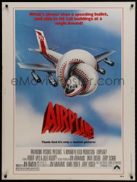 1g009 AIRPLANE 30x40 1980 classic zany parody by Jim Abrahams and David & Jerry Zucker!