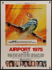 1g010 AIRPORT 1975 30x40 1974 Charlton Heston, Karen Black, G. Akimoto aviation disaster art!