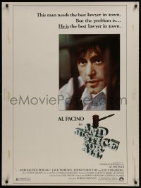 1g014 AND JUSTICE FOR ALL 30x40 1979 directed by Norman Jewison, Al Pacino is out of order!