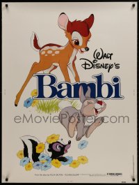 1g018 BAMBI 30x40 R1982 Walt Disney cartoon deer classic, great art with Thumper & Flower!