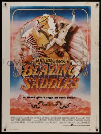 1g025 BLAZING SADDLES 30x40 1974 Mel Brooks western, art of Cleavon Little by Alvin & Goldschmidt!