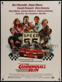 1g031 CANNONBALL RUN 30x40 1981 Burt Reynolds, Farrah Fawcett, Drew Struzan car racing art!