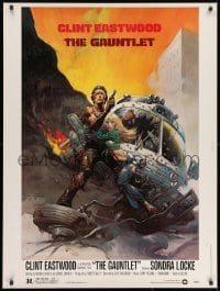 1g059 GAUNTLET 30x40 1977 great art of Clint Eastwood & Sondra Locke by Frank Frazetta!