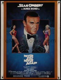 1g084 NEVER SAY NEVER AGAIN 30x40 1983 art of Sean Connery as James Bond 007 by Rudy Obrero!