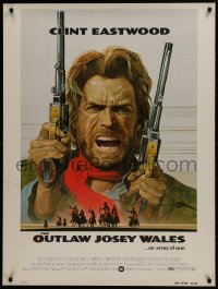 1g090 OUTLAW JOSEY WALES 30x40 1976 Eastwood is an army of one, double-fisted art by Roy Andersen!