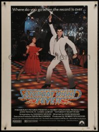 1g102 SATURDAY NIGHT FEVER 30x40 1977 best image of disco John Travolta & Karen Lynn Gorney!