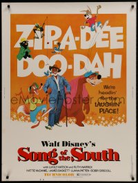 1g107 SONG OF THE SOUTH 30x40 R1980 Walt Disney, Uncle Remus, Br'er Rabbit & Br'er Bear!