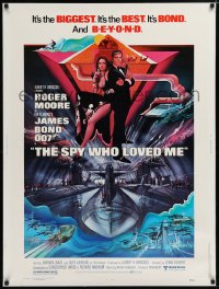 1g109 SPY WHO LOVED ME 30x40 1977 great art of Roger Moore as James Bond by Bob Peak!
