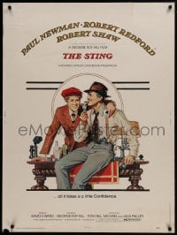 1g112 STING 30x40 1974 best artwork of con men Paul Newman & Robert Redford by Richard Amsel!