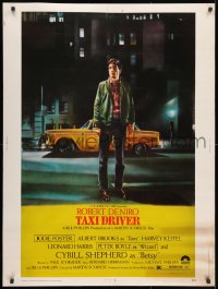 1g117 TAXI DRIVER 30x40 1976 classic art of Robert De Niro by cab, directed by Martin Scorsese!