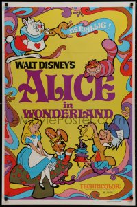 1g166 ALICE IN WONDERLAND 1sh R1981 Walt Disney Lewis Carroll classic, cool psychedelic art